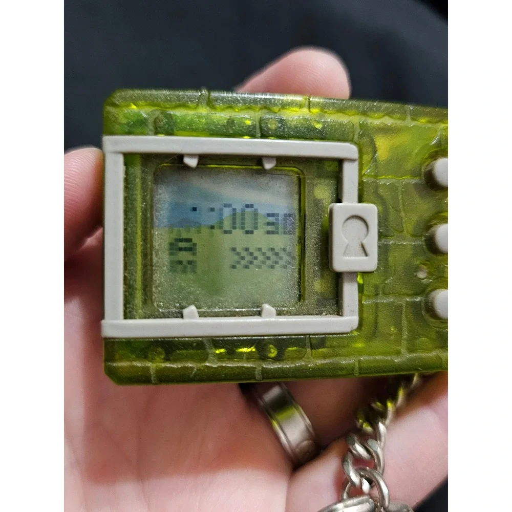 Vintage 1997 Bandai Digimon Virtual Pet Translucent Neon Green Digital Monster